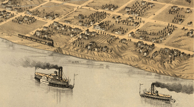 Bird's Eye View of Jefferson City, Missouri 1869
