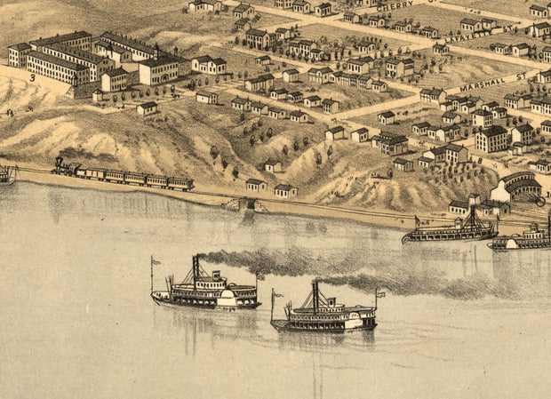 Bird's Eye View of Jefferson City, Missouri 1869