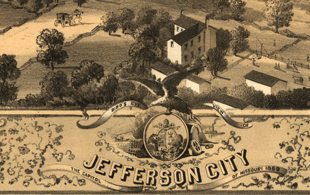 Bird's Eye View of Jefferson City, Missouri 1869