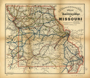 Commisioners Offficial Railway Map of Missouri, 1888