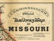 Commisioners Offficial Railway Map of Missouri, 1888