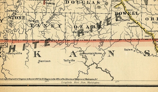 Commisioners Offficial Railway Map of Missouri, 1888