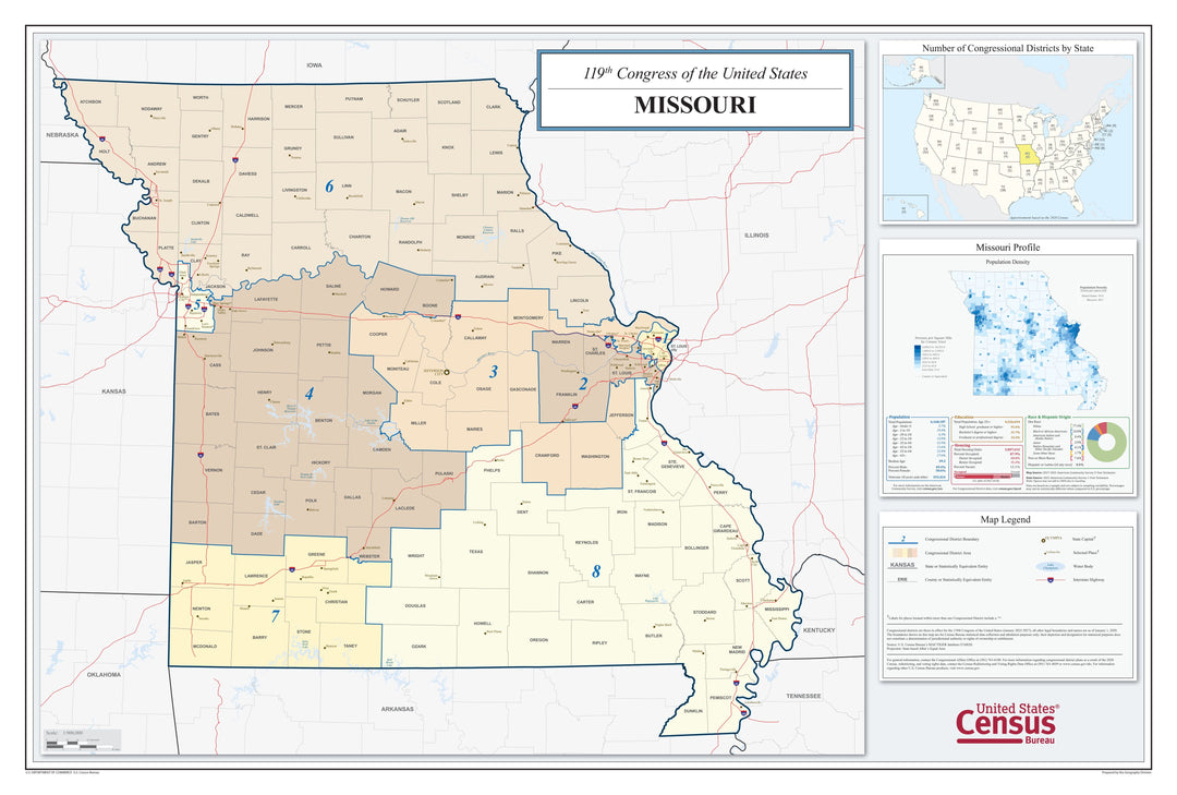 Missouri Congressional District Wall Map