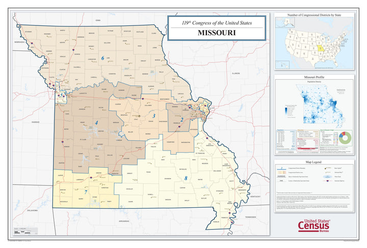 Missouri Congressional District Wall Map