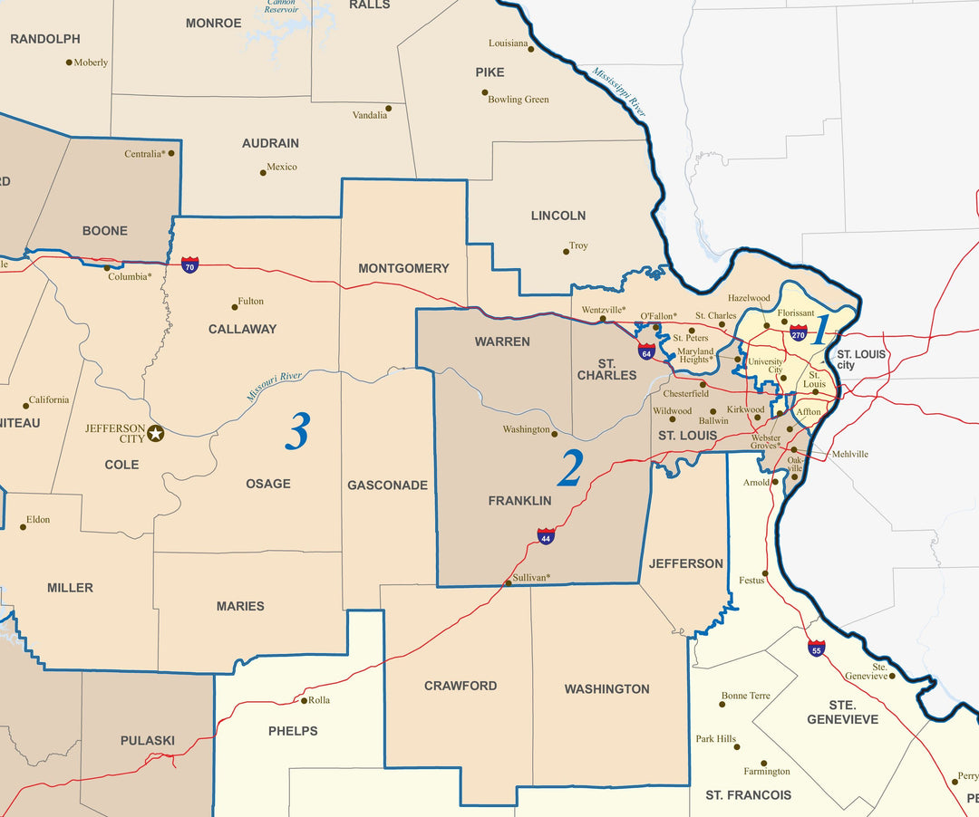 Missouri Congressional District Wall Map
