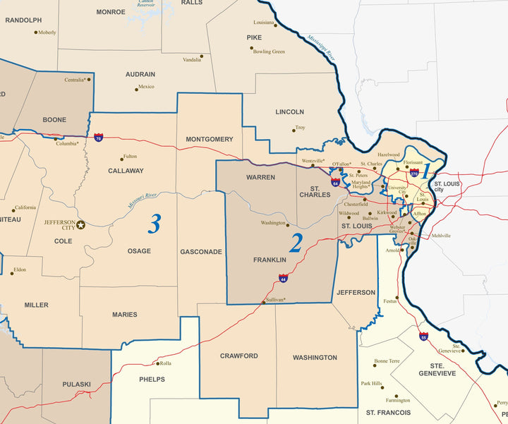 Missouri Congressional District Wall Map
