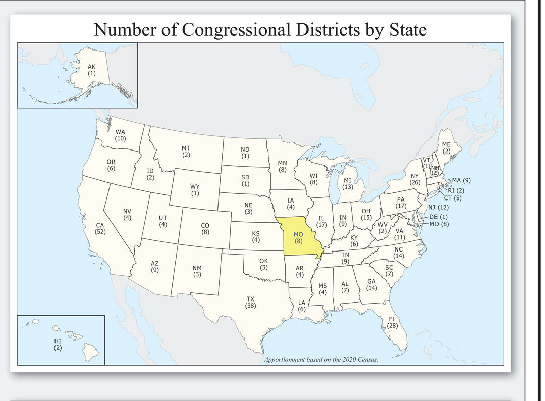 Missouri Congressional District Wall Map