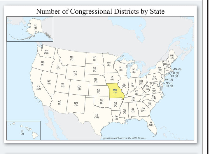 Missouri Congressional District Wall Map