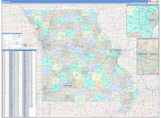 Color Cast Style Wall Map of Missouri by Market Maps