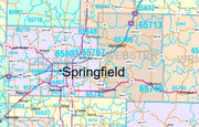 Color Cast Style Wall Map of Missouri by Market Maps