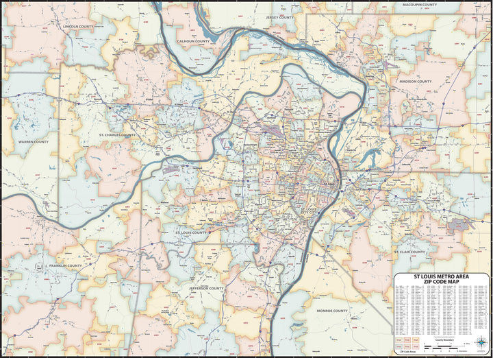 St Louis Area Zip Code Map