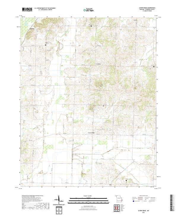USGS US Topo 7.5-minute map for Acorn Ridge MO 2021