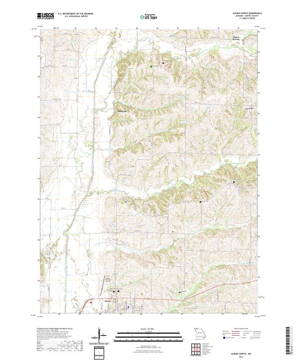USGS US Topo 7.5-minute map for Albany North MO 2021
