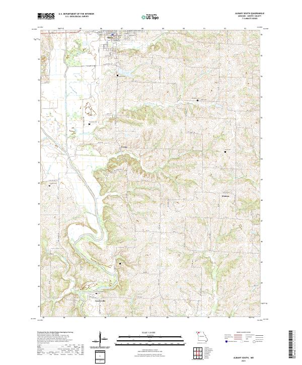 USGS US Topo 7.5-minute map for Albany South MO 2021