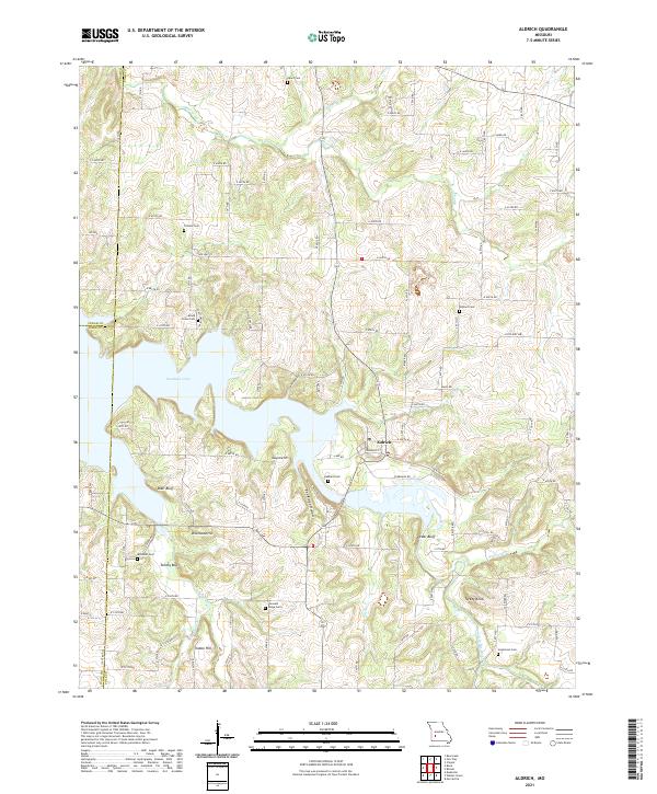 USGS US Topo 7.5-minute map for Aldrich MO 2021