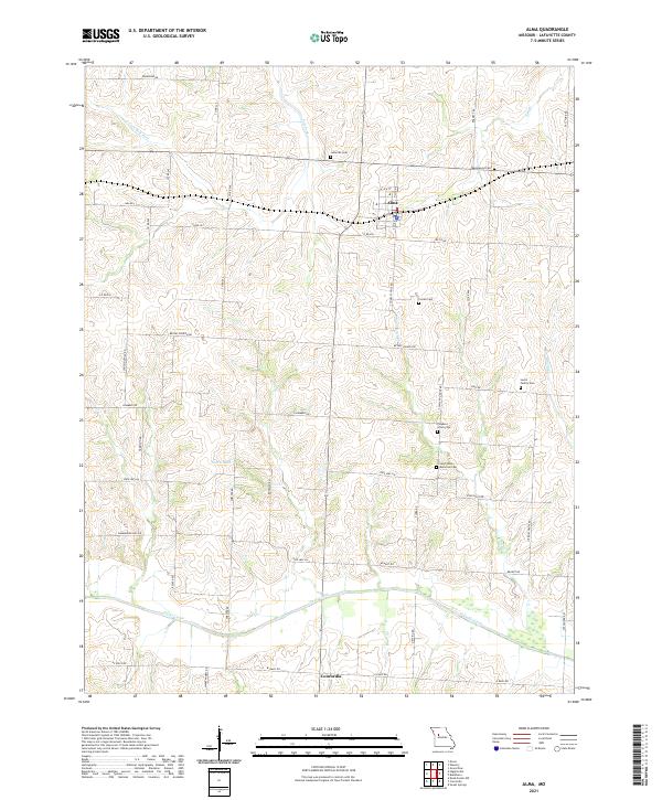 USGS US Topo 7.5-minute map for Alma MO 2021