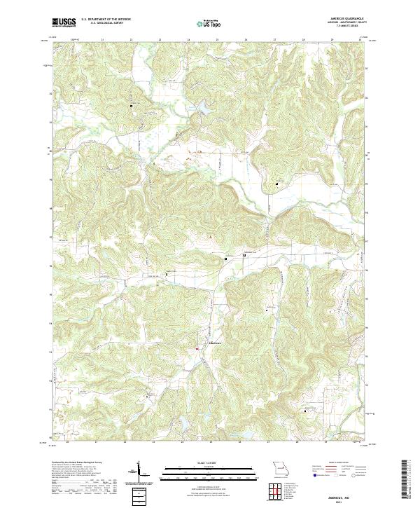 USGS US Topo 7.5-minute map for Americus MO 2021