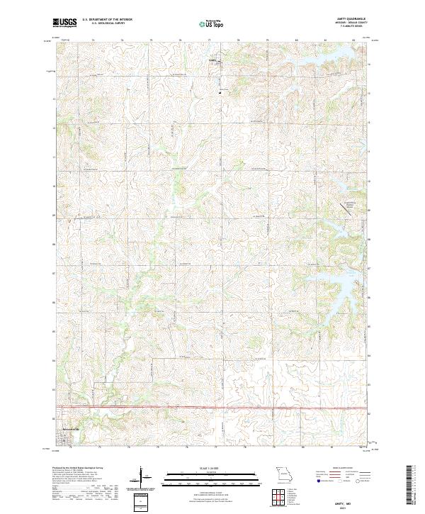 USGS US Topo 7.5-minute map for Amity MO 2021