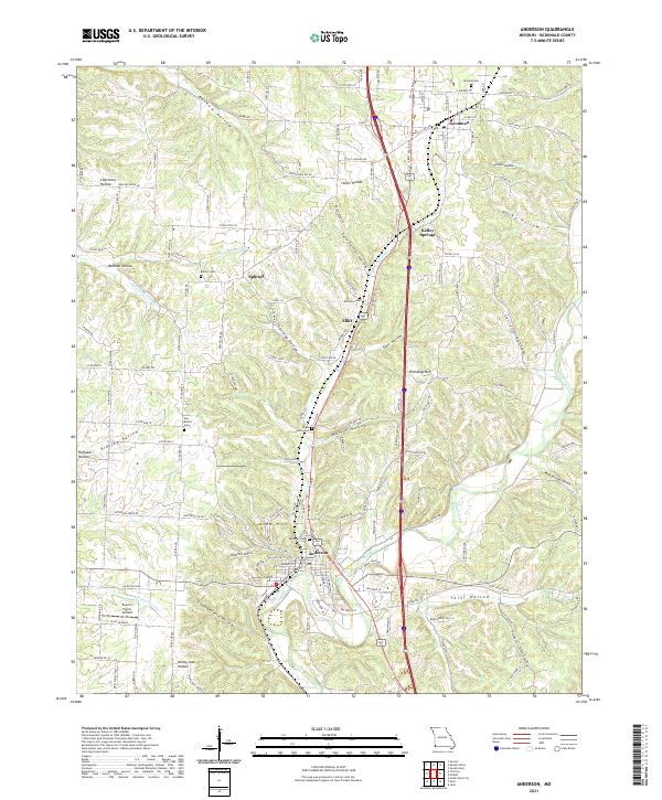 USGS US Topo 7.5-minute map for Anderson MO 2021