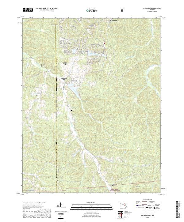 USGS US Topo 7.5-minute map for Anthonies Mill MO 2021