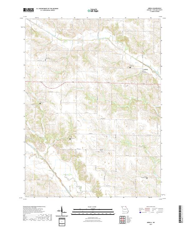USGS US Topo 7.5-minute map for Arbela MO 2021