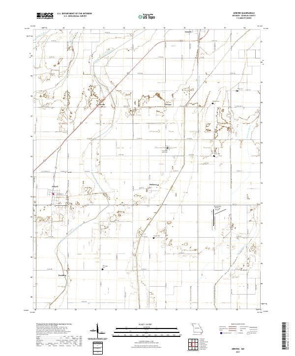 USGS US Topo 7.5-minute map for Arbyrd MO 2021