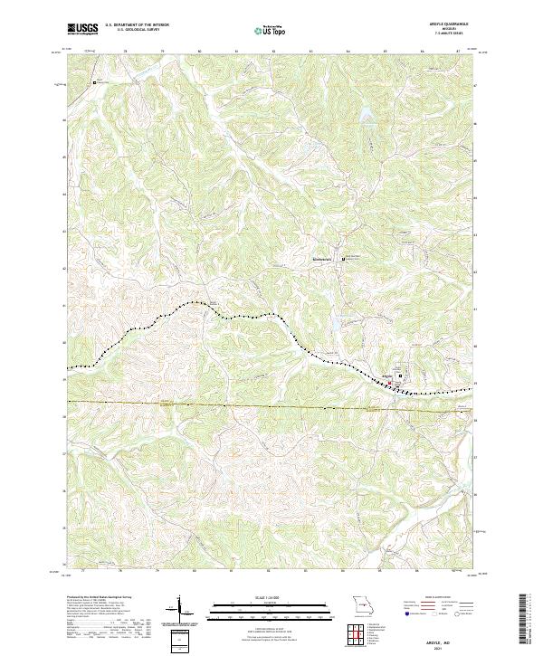 USGS US Topo 7.5-minute map for Argyle MO 2021