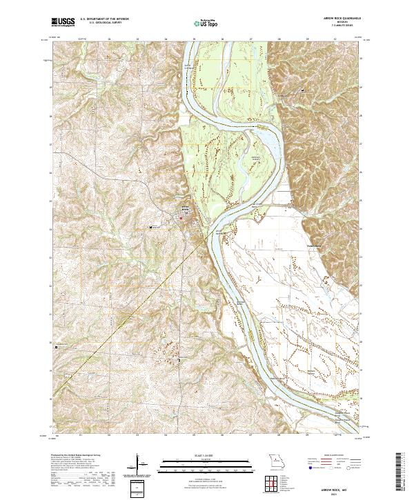 USGS US Topo 7.5-minute map for Arrow Rock MO 2021