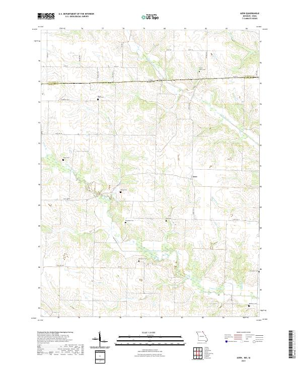 USGS US Topo 7.5-minute map for Azen MOIA 2021