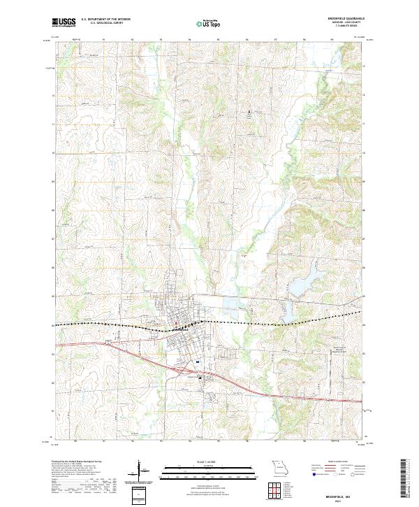 USGS US Topo 7.5-minute map for Brookfield MO 2021