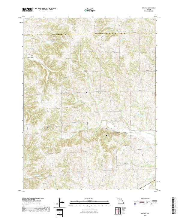 USGS US Topo 7.5-minute map for Coloma MO 2021 – American Map Store
