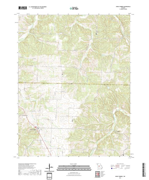 USGS US Topo 7.5-minute map for Cross Timbers MO 2021
