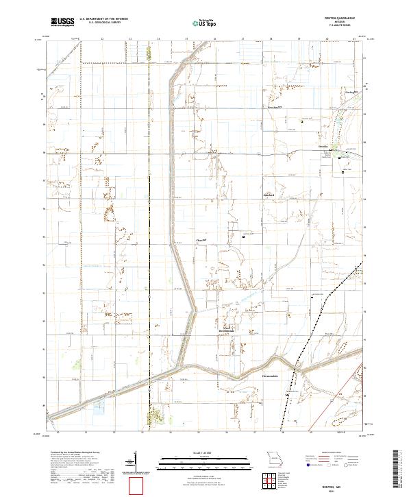 USGS US Topo 7.5-minute map for Denton MO 2021