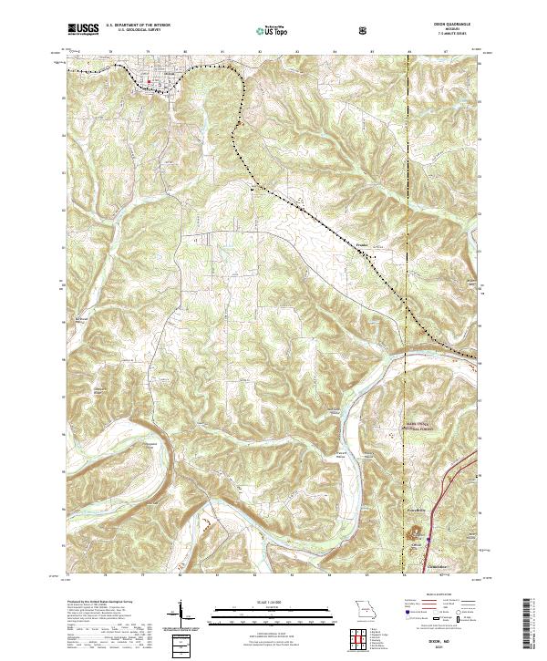 USGS US Topo 7.5-minute map for Dixon MO 2021