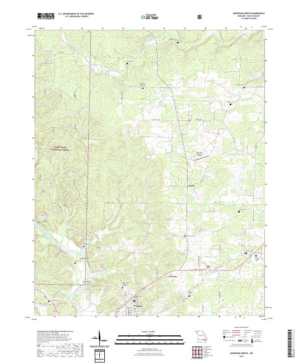 USGS US Topo 7.5-minute map for Doniphan North MO 2021