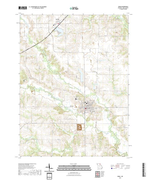 USGS US Topo 7.5-minute map for Edina MO 2021