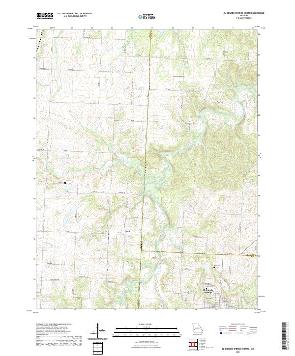 USGS US Topo 7.5-minute map for El Dorado Springs North MO 2021