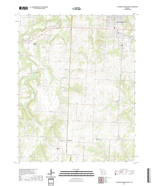 USGS US Topo 7.5-minute map for El Dorado Springs South MO 2021