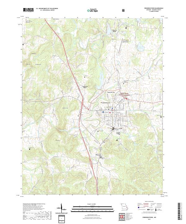 USGS US Topo 7.5-minute map for Fredericktown MO 2021