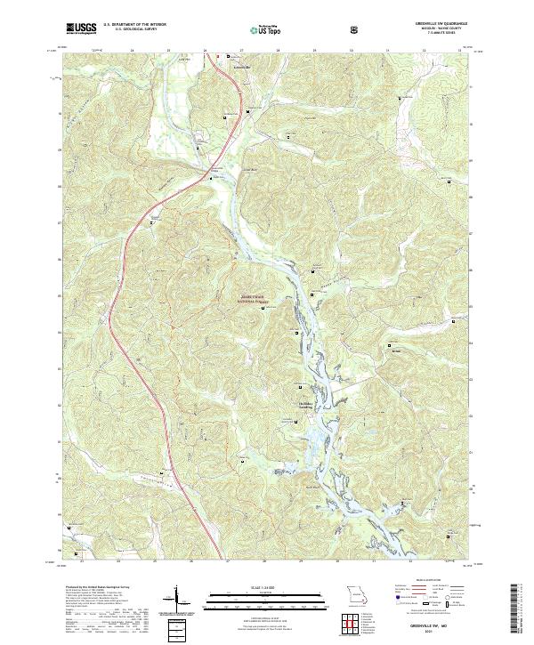 USGS US Topo 7.5-minute map for Greenville SW MO 2021