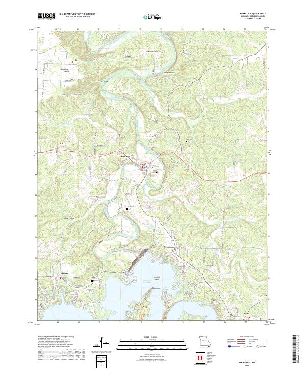 USGS US Topo 7.5-minute map for Hermitage MO 2021