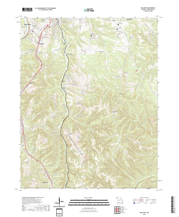 USGS US Topo 7.5-minute map for Hollister MO 2021