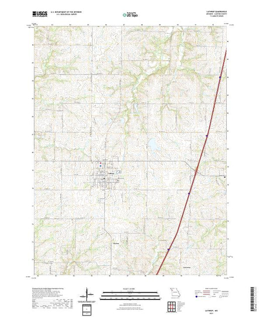 USGS US Topo 7.5-minute map for Lathrop MO 2021 – American Map Store