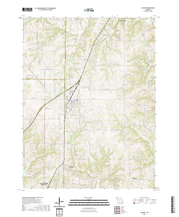 USGS US Topo 7.5-minute map for Lawson MO 2021