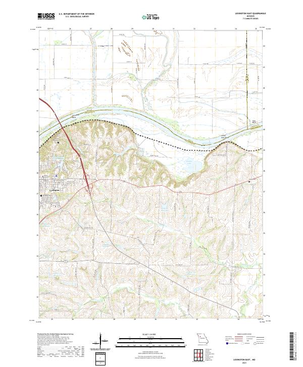 USGS US Topo 7.5-minute map for Lexington East MO 2021