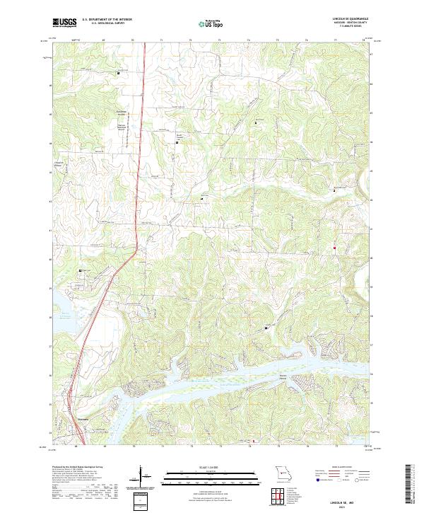 USGS US Topo 7.5-minute map for Lincoln SE MO 2021