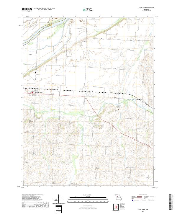 USGS US Topo 7.5-minute map for Malta Bend MO 2021
