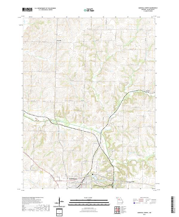 USGS US Topo 7.5-minute map for Marshall North MO 2021