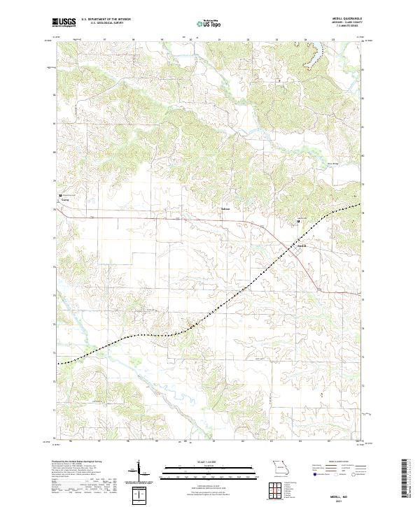 USGS US Topo 7.5-minute map for Medill MO 2021