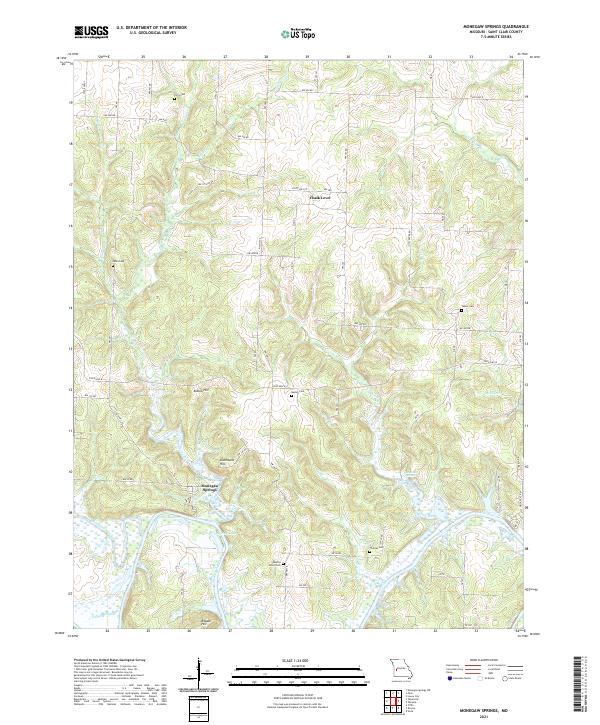 USGS US Topo 7.5-minute map for Monegaw Springs MO 2021